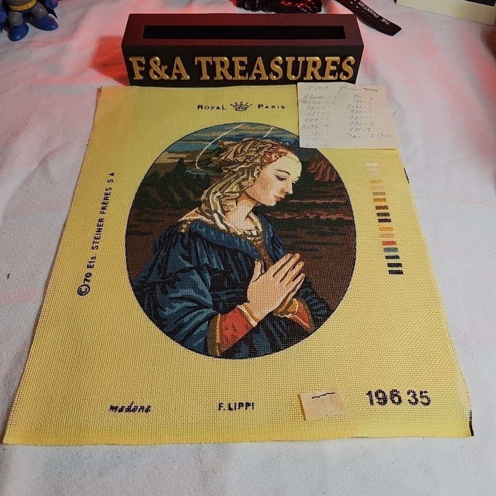 Royal Paris Madona By F. Lippi Needlepoint Canvas 11.5x9.5" 19635